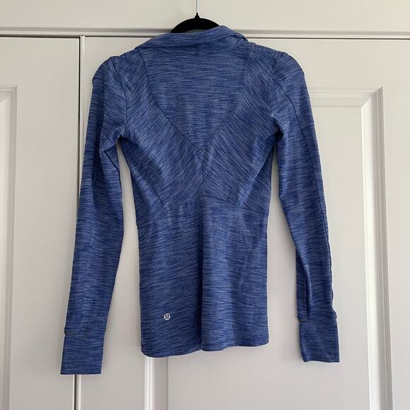 LuluLemon Women's Athletic Quarterzip Heathered Blue‎ Size 2 - Picture 6 of 10